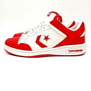 Converse Weapon Leather Low Basketball Shoes Mens 11.5 Red White A10598C